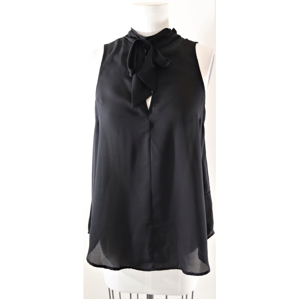 ❤️ Willow & Clay black chiffon bow tie blouse